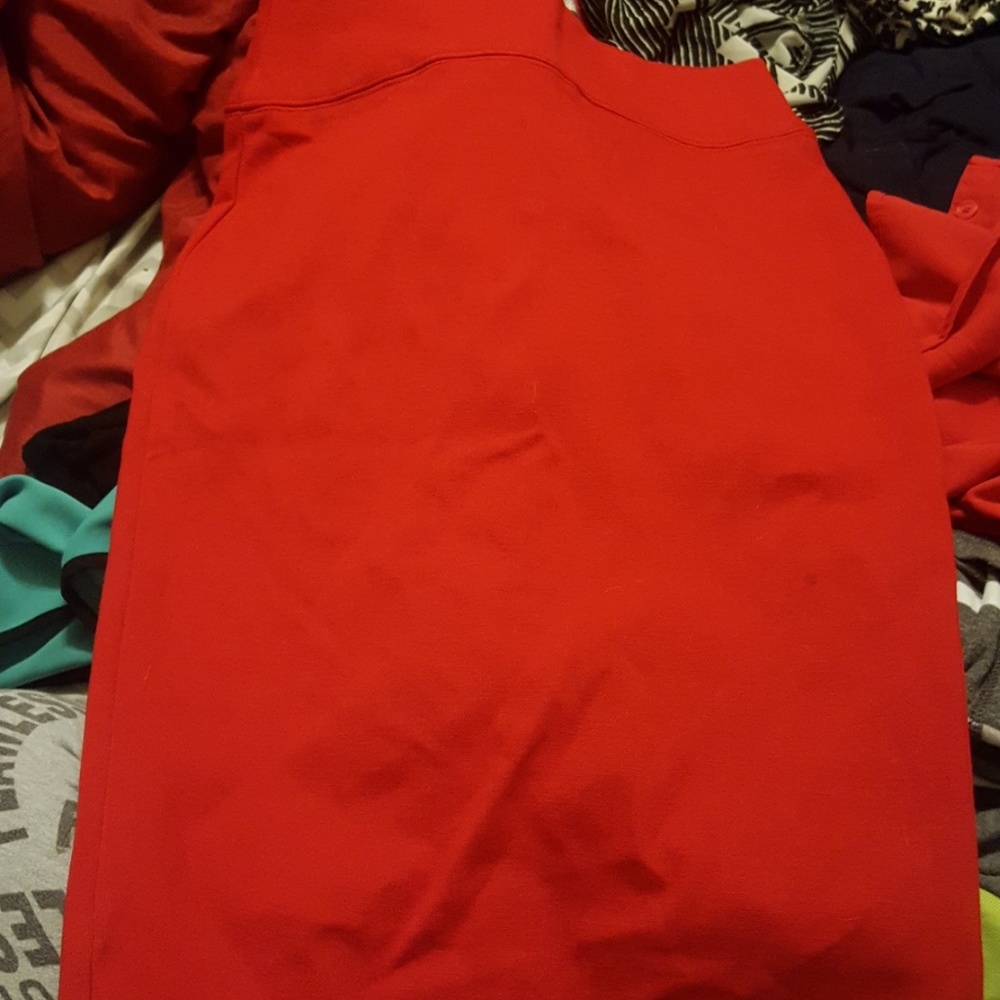 Red pencil skirt